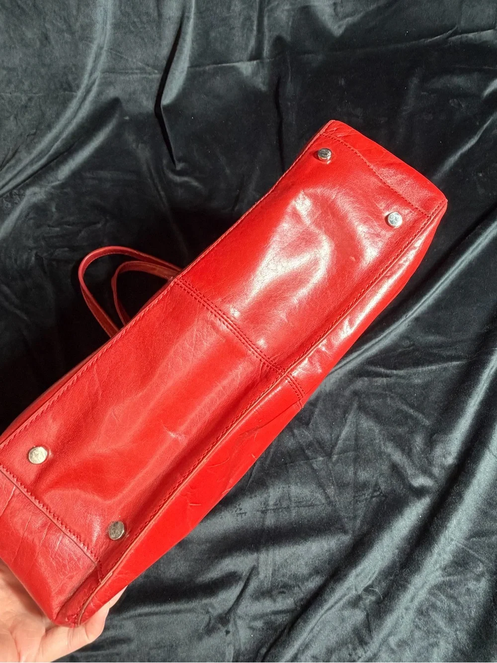 HOBO Red Leather Tote Laptop Bag